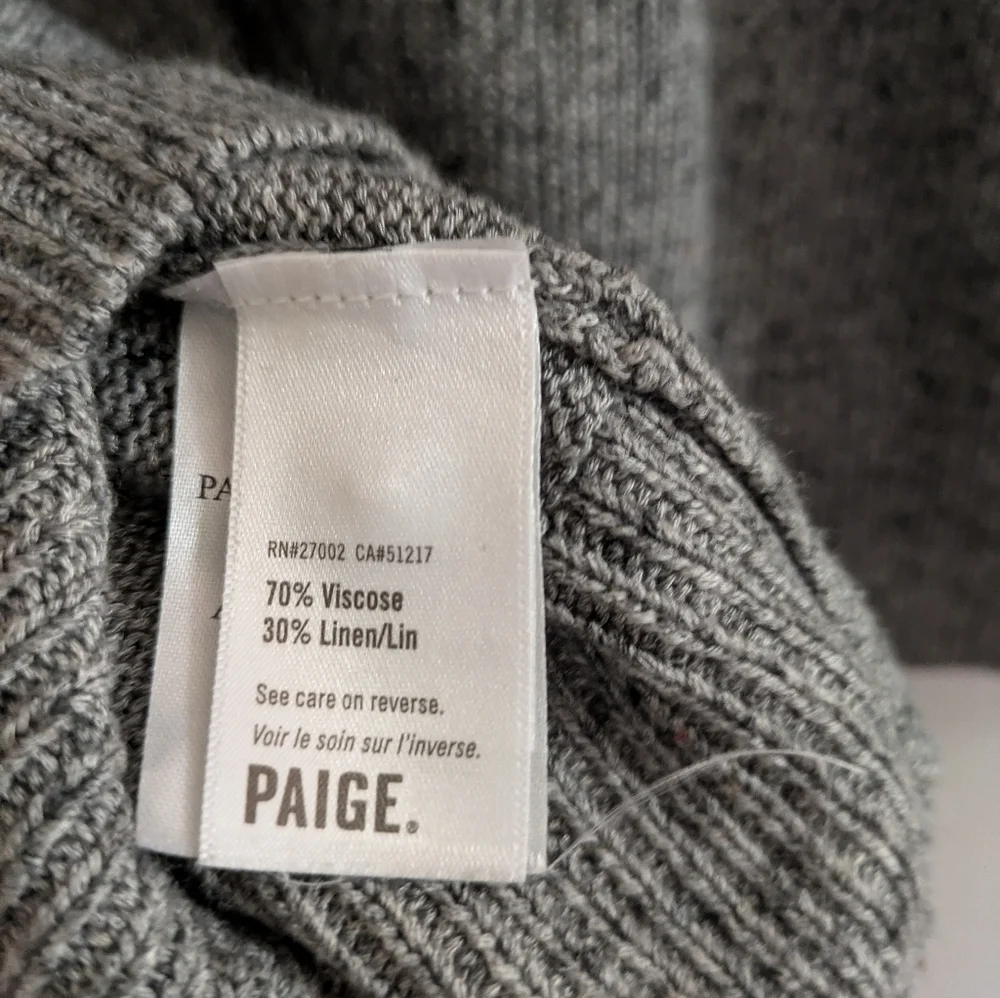 Paige Men's XL Long Sleeve Fielder Henley Sweater Heather Grey